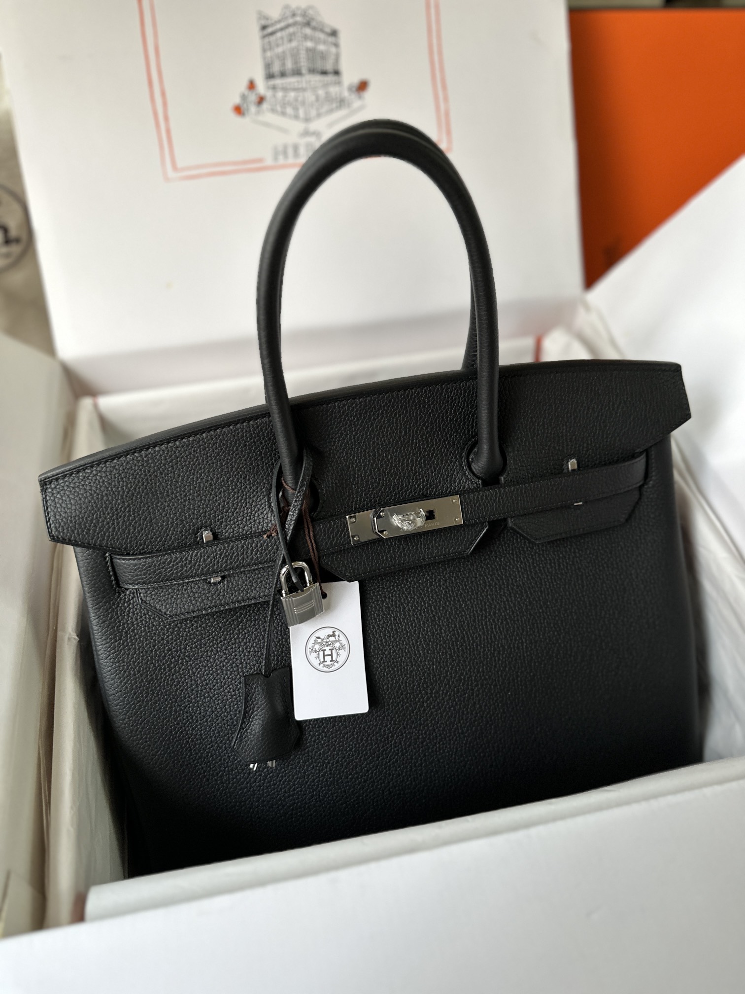 에르메스 버킨백 30 블랙 은장 토고가죽